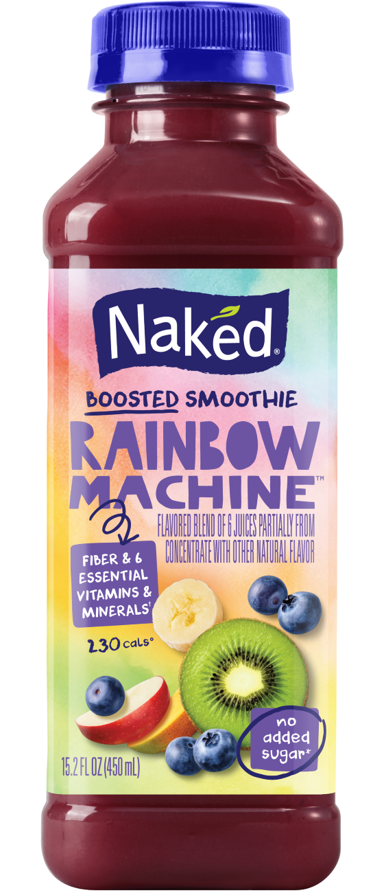 【りーり】rainboW Mixed Juice Naked - Naked, Rainbow Machine Boosted Smoothie (15.2 fl oz